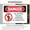 Signmission No Access Unless Conveyor Is Danger Sign, Vinyl Decal, 10in W x 7in L, 2PK OS-2PACK-DS-D-710-L-2436 - alternate 6